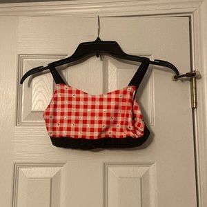 Red and white plaid costume